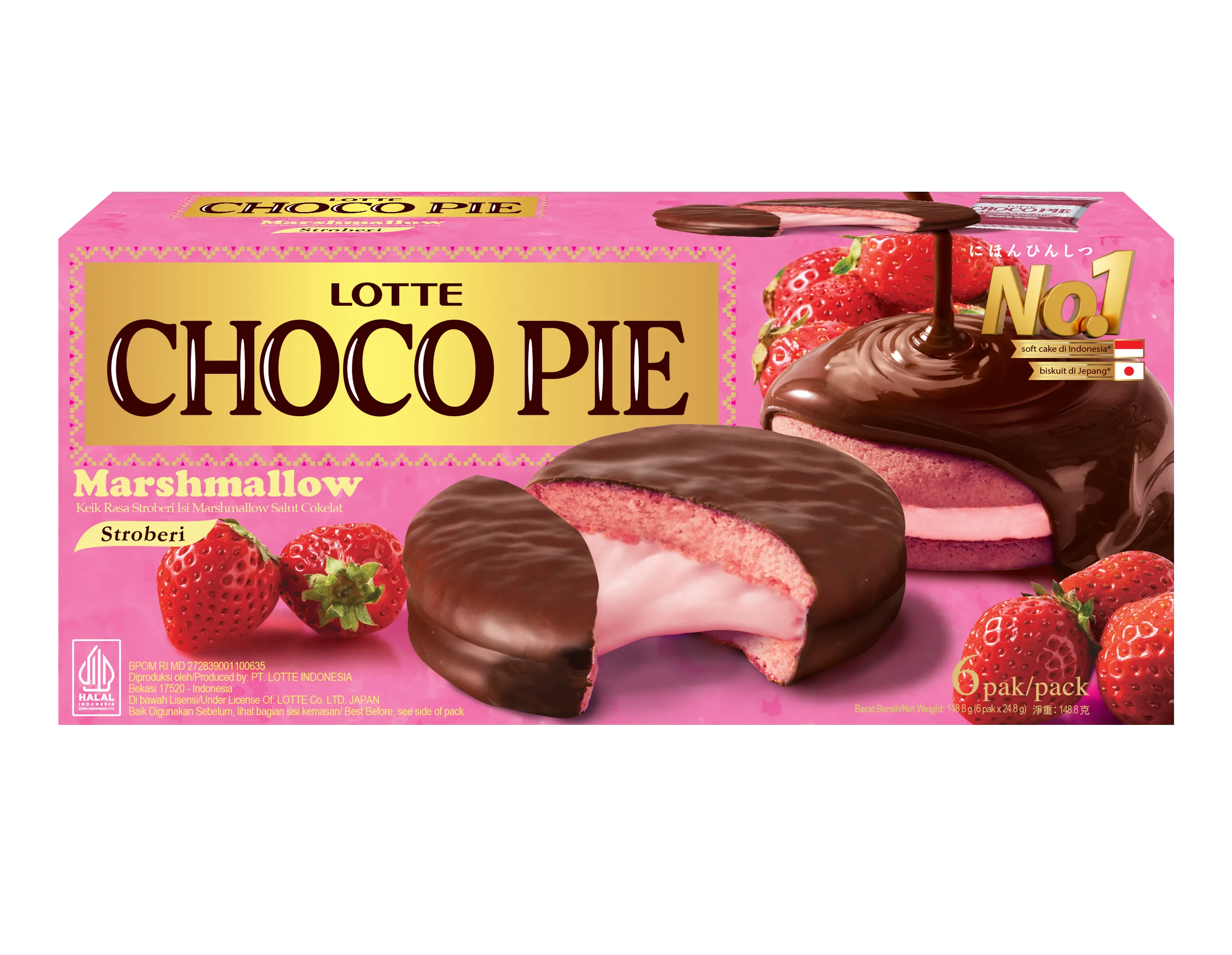 Kemasan LOTTE Choco Pie Strawberry