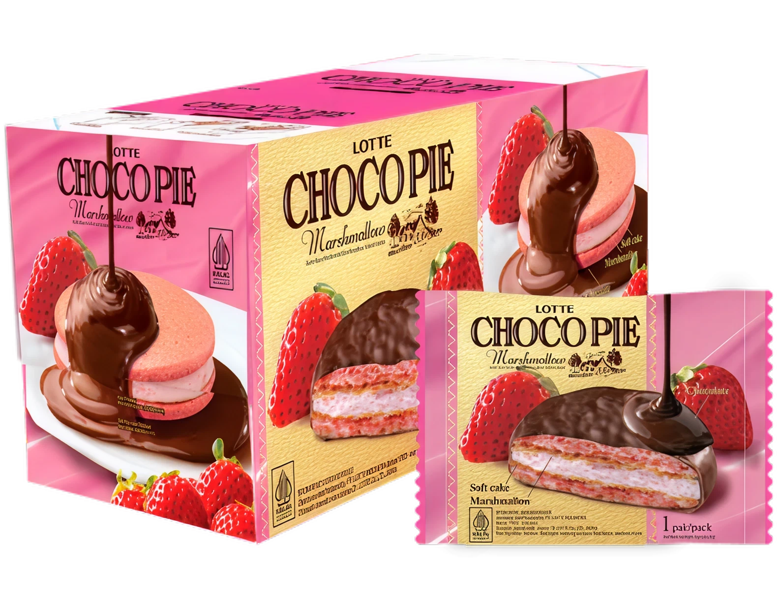 Kemasan LOTTE Choco Pie Strawberry